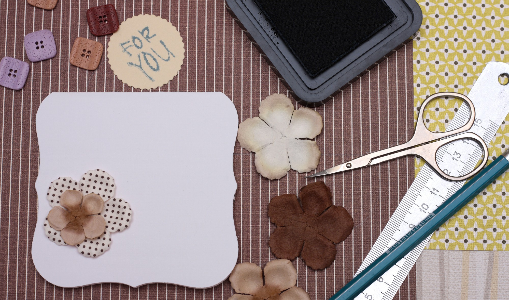 Flat lay of embroidery samples for pricing